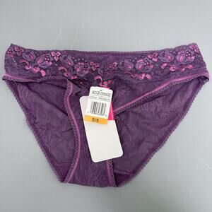 NWT Lily of France Lace Bikini Panty Underwear Small 5 Purple 2121204